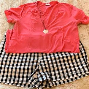 LOFT Outlet 4” Suckered Gingham Shorts